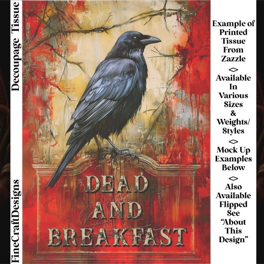 Aangepaste “Dead and Breakfast” griezelige raven k Tissuepapier