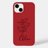 Aangepaste December Holly Geboorte Bloem Gift Case-Mate iPhone Case (Achterkant)
