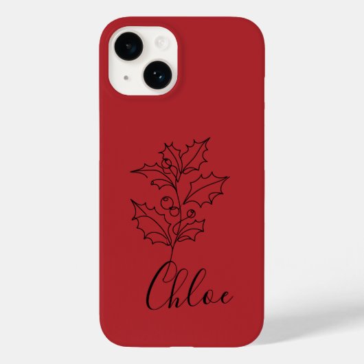 Aangepaste December Holly Geboorte Bloem Gift Case-Mate iPhone Case (Achterkant)