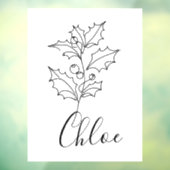 Aangepaste December Holly Geboorte Bloem Gift Raamsticker (Vel 3)