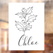 Aangepaste December Holly Geboorte Bloem Gift Raamsticker (Vel 2)
