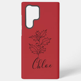 Aangepaste December Holly Geboorte Bloem Gift Samsung Galaxy Hoesje