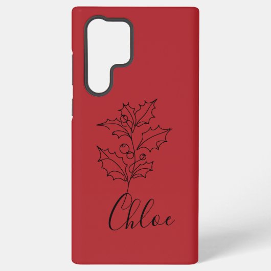 Aangepaste December Holly Geboorte Bloem Gift Samsung Galaxy Hoesje (Achterkant)