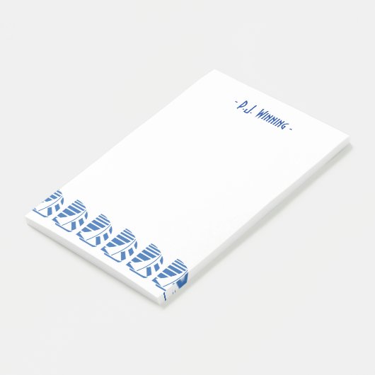 Aangepaste Deco Blauwe Racing Zeilboten Post-Its Post-it® Notes (Schuin)