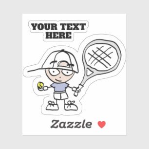 Aangepaste decolletsticker met schattige tenniscar sticker