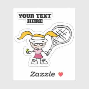 Aangepaste decolletsticker met tenniscartoon voor  sticker