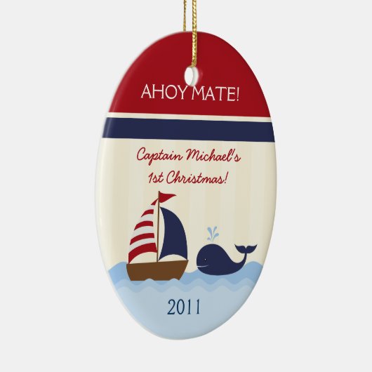 Aangepaste decoratie Ahoy Mate Boy Nautica (Rechts)