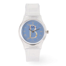Aangepaste decoratieve glitter B Kleurrijk Blauw Horloge
