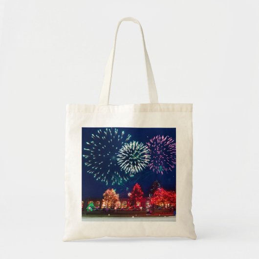 Aangepaste decoratieve kerstverlichting tote bag (Voorkant)