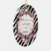 Aangepaste decoratieve vlinderzebra afdrukken keramisch ornament (Rechts)