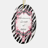 Aangepaste decoratieve vlinderzebra afdrukken keramisch ornament (Links)