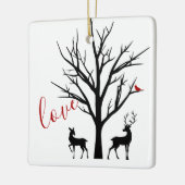Aangepaste deer Couple in Love Our 1st Kerstmis Keramisch Ornament (Links)