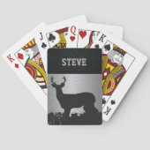 Aangepaste 'Deer Hunting Rugged Name Play'-kaarten Pokerkaarten (Achterkant)