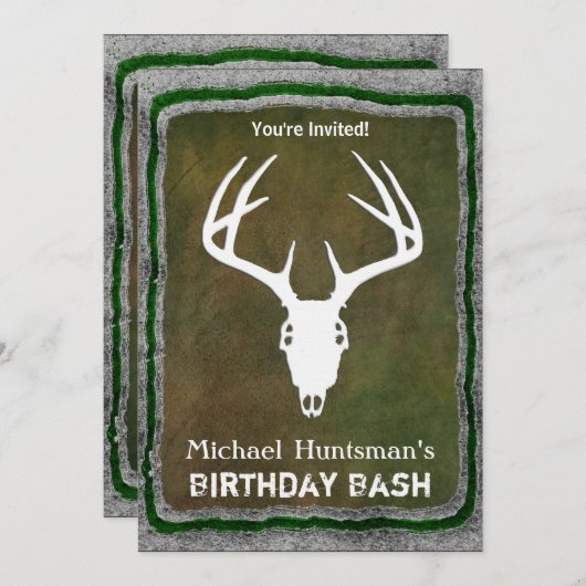 Aangepaste 'Deer Hunting Skull' Kaart (Voorkant / Achterkant)