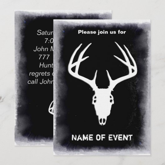 Aangepaste 'Deer Hunting Skull' Kaart (Voorkant / Achterkant)