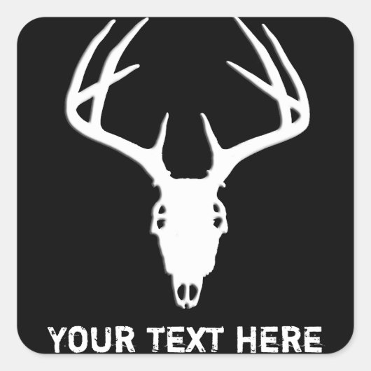 Aangepaste 'Deer Hunting Skull Vierkante Sticker (Voorkant)