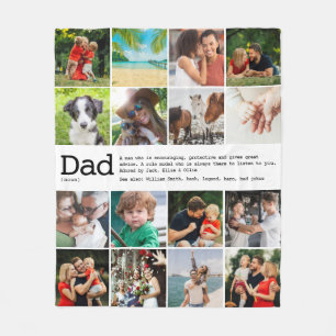 Aangepaste definitie foto collage voor papa fleece deken