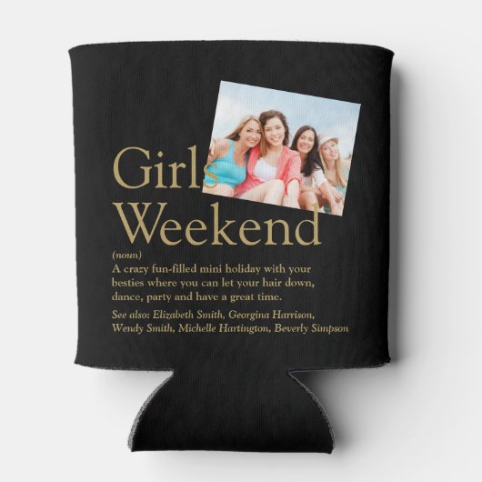 Aangepaste definitie foto meisjesweekend blikjeskoeler (Achterkant)