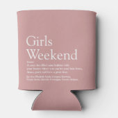 Aangepaste definitie meisjesweekend stoffig roze blikjeskoeler (Achterkant)