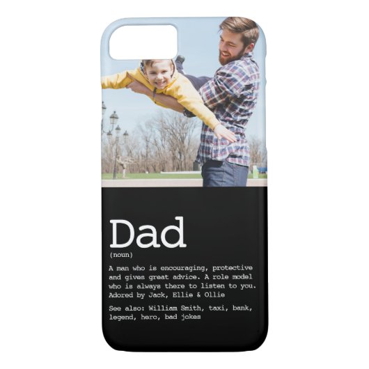 Aangepaste definitie papa foto modern zwart Case-Mate iPhone case (Achterkant)