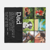 Aangepaste definitie papa fotocollage zwart fleece deken (Voorkant (Horizontaal))