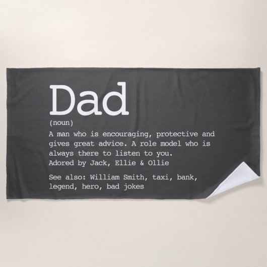 Aangepaste definitie papa modern grijs strandlaken (Voorkant)