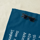 Aangepaste definitie papa Vaderdag Blauw Strandlaken (In situ)