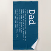 Aangepaste definitie papa Vaderdag Blauw Strandlaken (Voorkant)