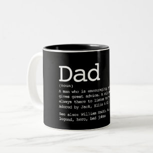 Aangepaste definitie papa zwart en wit tweekleurige koffiemok