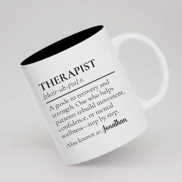 Aangepaste definitie therapeut zorgprofessional tweekleurige koffiemok