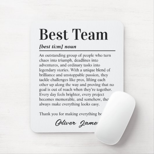 Aangepaste definitie van het beste team kantoor muismat (Met muis)