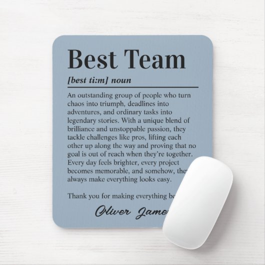 Aangepaste definitie van het beste team op de werk muismat (Met muis)