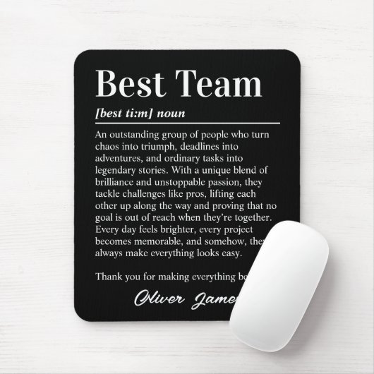 Aangepaste definitie van het beste team voor werkn muismat (Met muis)
