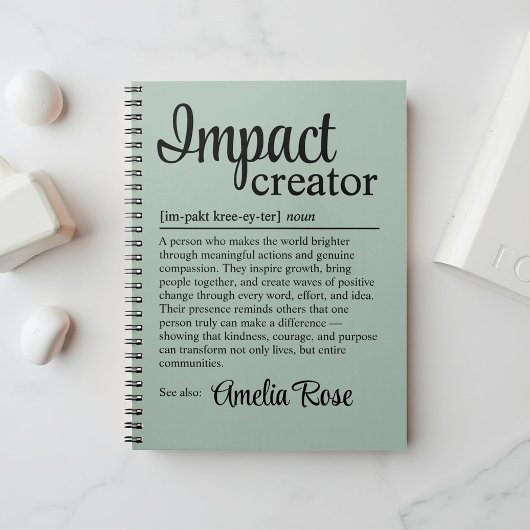 Aangepaste definitie van Impact Creator Waardering Notitieboek
