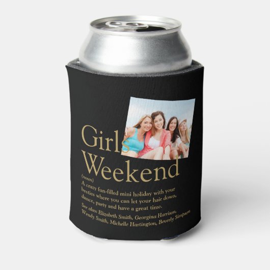 Aangepaste definitie van meisjesweekend foto blikjeskoeler (Blikje Achterkant)