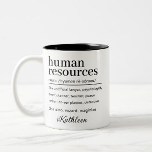 Aangepaste definitie van Personeelszaken Funny HR Tweekleurige Koffiemok