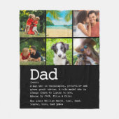 Aangepaste definitie van vader foto collage Zwart Fleece Deken (Voorkant)