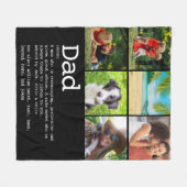 Aangepaste definitie van vader foto collage Zwart Fleece Deken (Voorkant (Horizontaal))