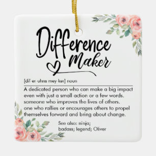 Aangepaste definitie van verschil maker bloemmotie keramisch ornament
