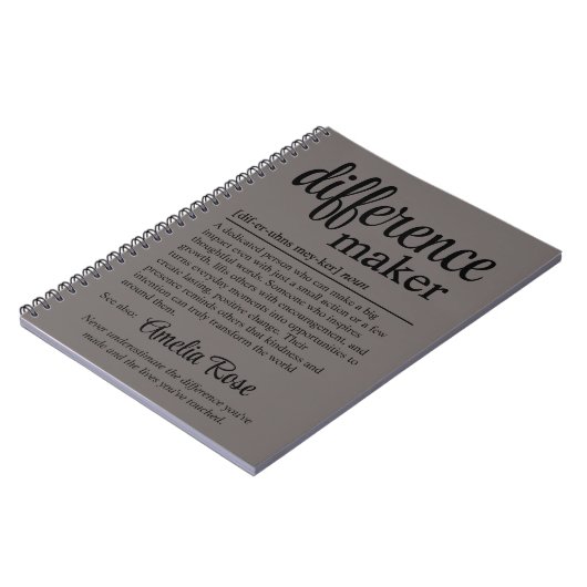 Aangepaste definitie van verschilmaker Bedankt Notitieboek (Linkerzijde)