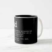 Aangepaste definitie voor papa zwart en wit tweekleurige koffiemok (Voorkant rechts)