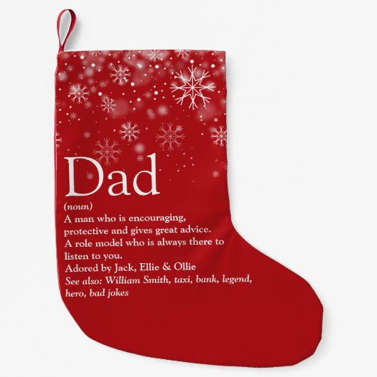 Aangepaste definitiequote voor vader - vakantie kleine kerstsok (Voorkant)