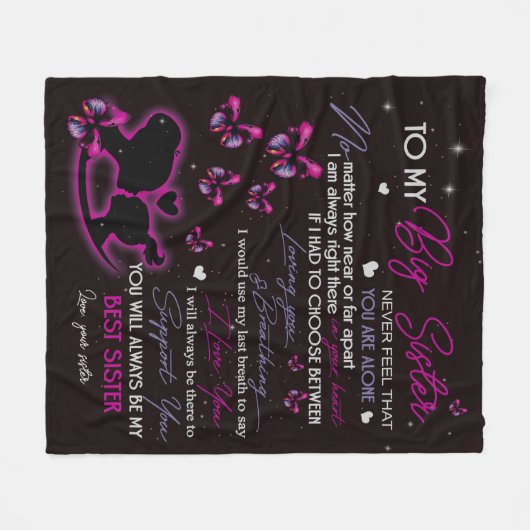 Aangepaste deken voor mijn zus fleece deken - Gift (Voorkant (Horizontaal))