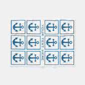 Aangepaste dekens van het Nautical Anchor Pattern- (Voorkant (Horizontaal))