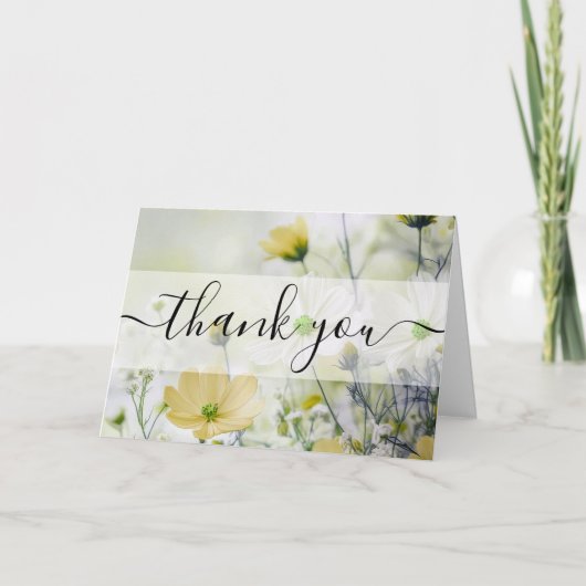 Aangepaste Delicate Gele Bloemen Bedankt (Voorkant)