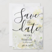 Aangepaste Delicate Gele Bloemen Bruiloft Save The Date (Voorkant)