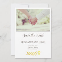 Aangepaste Delicate Gouden Bladeren Save The Date 
