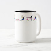 Aangepaste delicate kolibries rand tweekleurige koffiemok (Voorkant rechts)