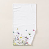 Aangepaste delicate Waterverf wilde bloemen vlinde Bad Handdoek (Handdoek)