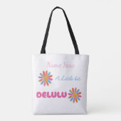 Aangepaste Delulu, Leuke Grappige Verjaardagscadea Tote Bag (Achterkant)